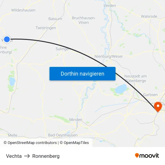 Vechta to Ronnenberg map