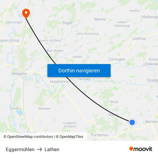 Eggermühlen to Lathen map