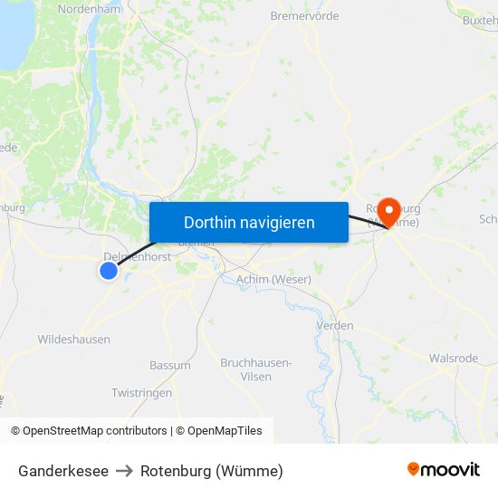 Ganderkesee to Rotenburg (Wümme) map