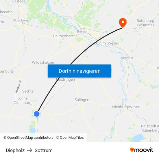 Diepholz to Sottrum map