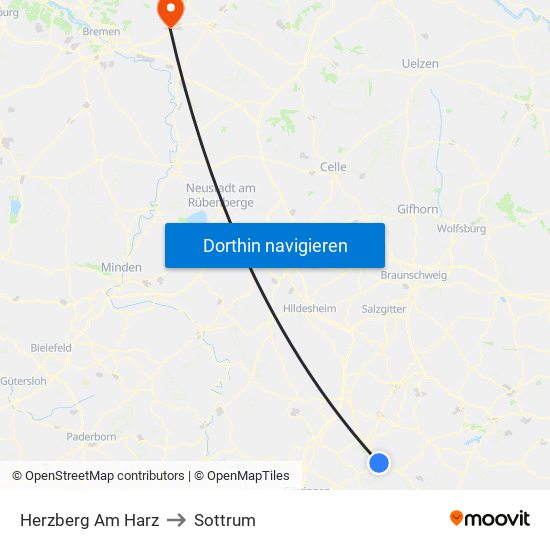 Herzberg Am Harz to Sottrum map