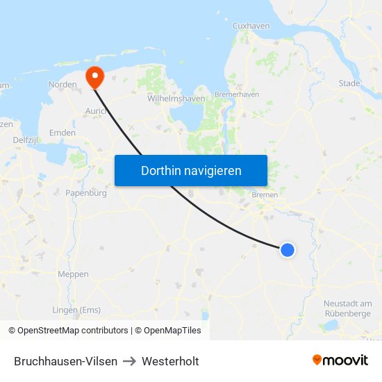 Bruchhausen-Vilsen to Westerholt map