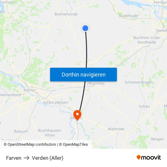 Farven to Verden (Aller) map