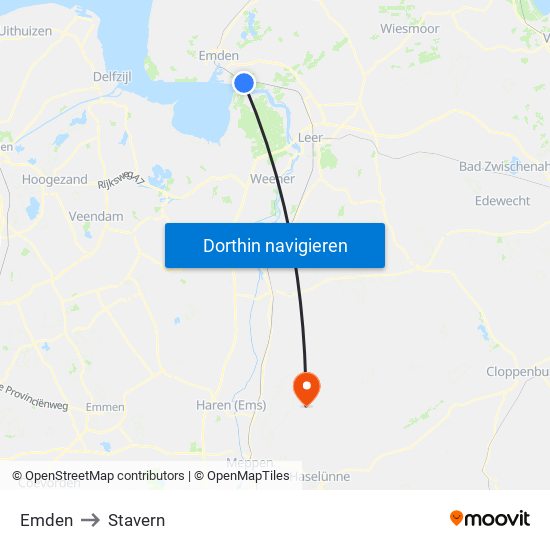 Emden to Stavern map