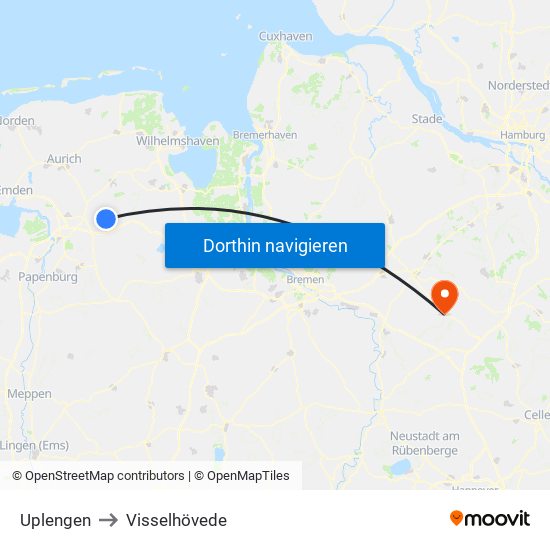 Uplengen to Visselhövede map