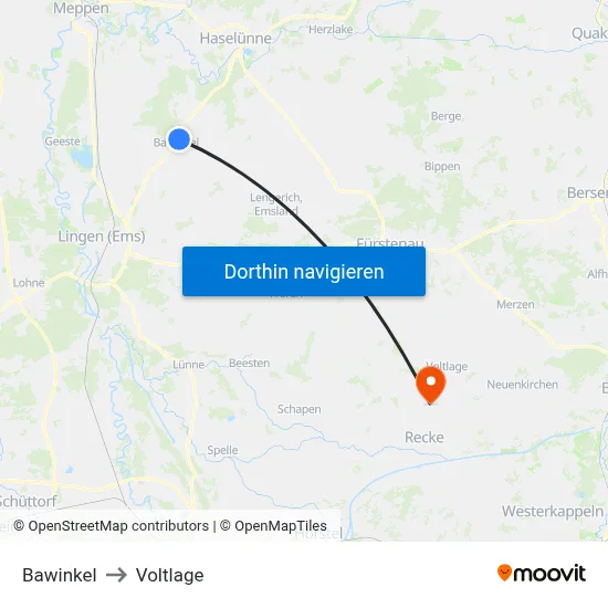 Bawinkel to Voltlage map
