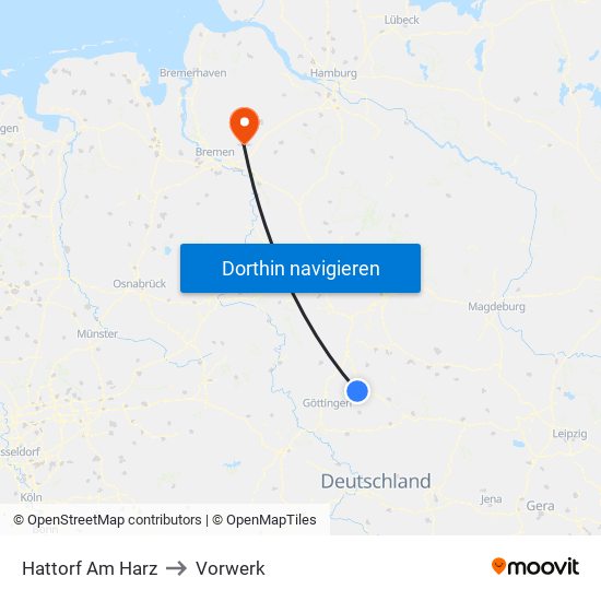 Hattorf Am Harz to Vorwerk map