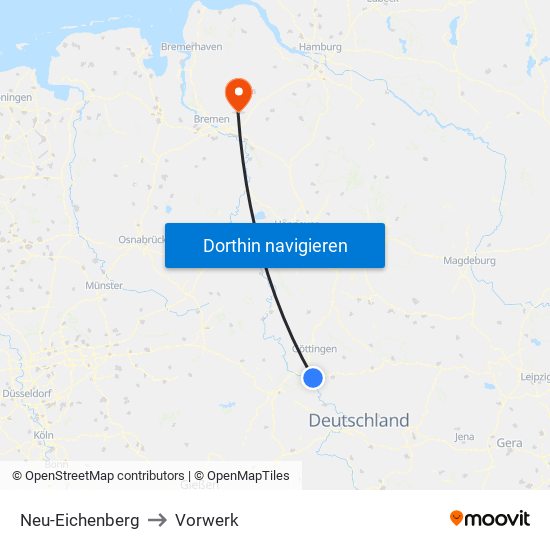 Neu-Eichenberg to Vorwerk map