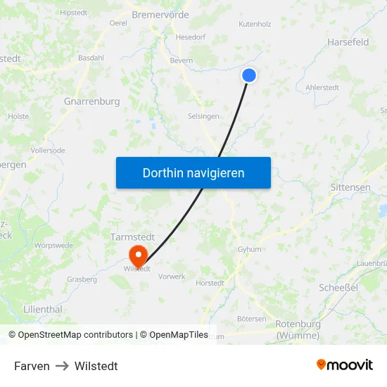 Farven to Wilstedt map