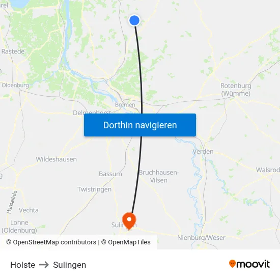 Holste to Sulingen map