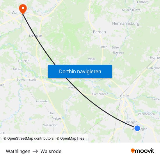 Wathlingen to Walsrode map