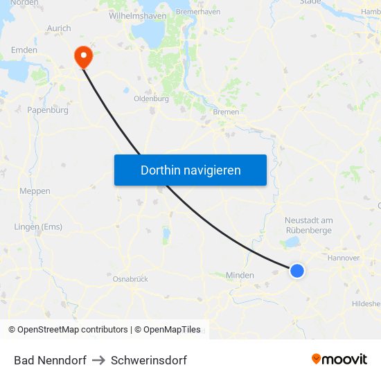 Bad Nenndorf to Schwerinsdorf map