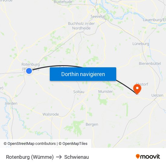 Rotenburg (Wümme) to Schwienau map