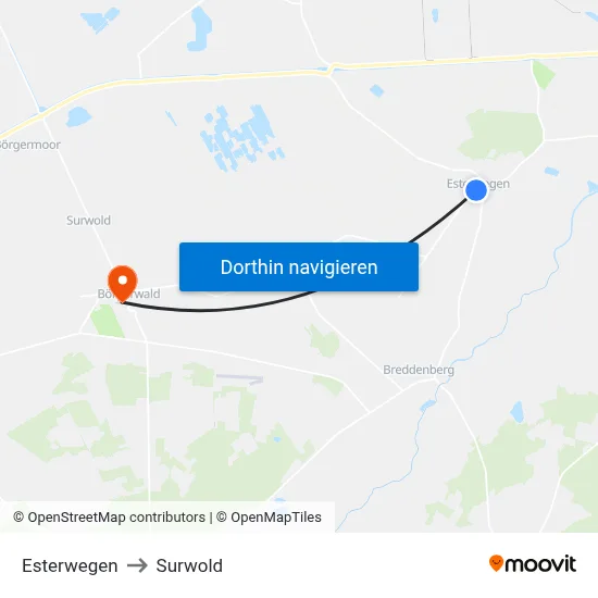 Esterwegen to Surwold map