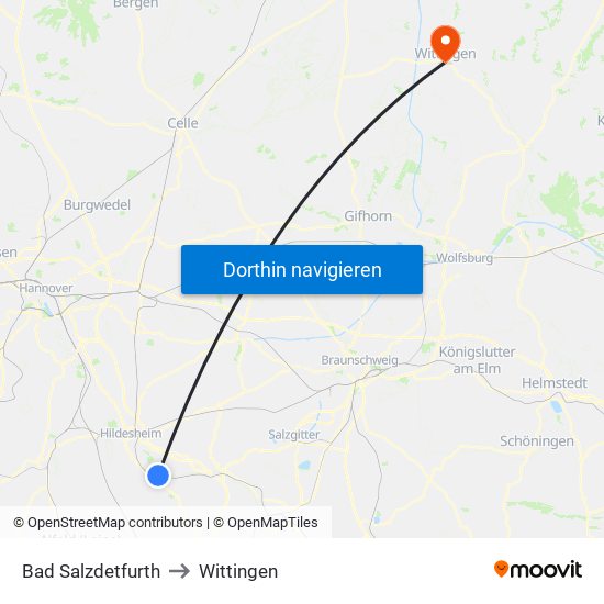 Bad Salzdetfurth to Wittingen map