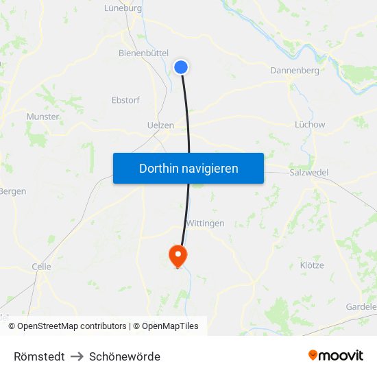 Römstedt to Schönewörde map