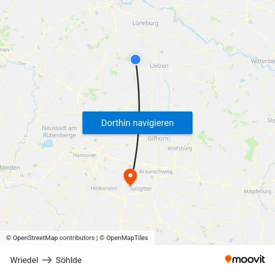 Wriedel to Söhlde map