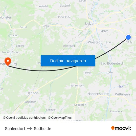 Suhlendorf to Südheide map