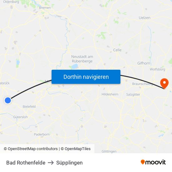 Bad Rothenfelde to Süpplingen map