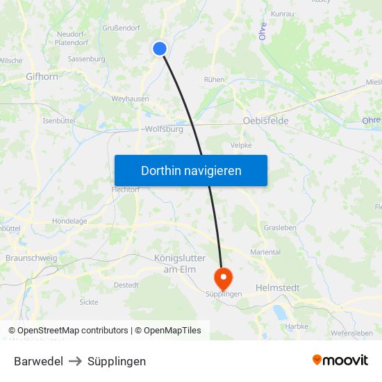 Barwedel to Süpplingen map