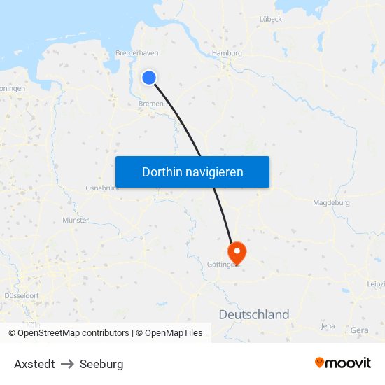 Axstedt to Seeburg map