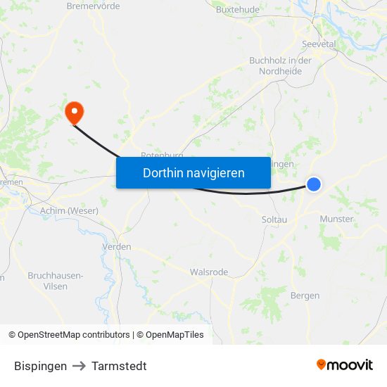 Bispingen to Tarmstedt map