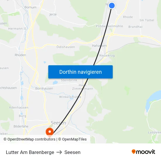 Lutter Am Barenberge to Seesen map