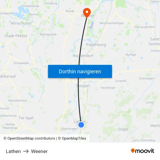 Lathen to Weener map