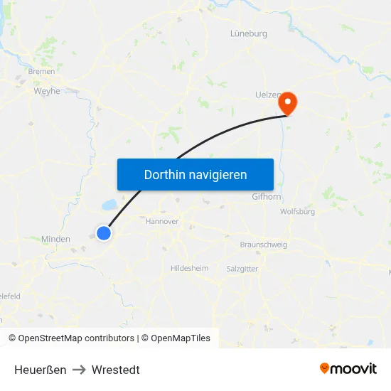 Heuerßen to Wrestedt map