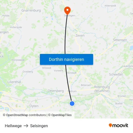 Hellwege to Selsingen map