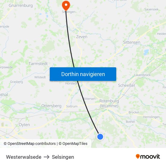 Westerwalsede to Selsingen map