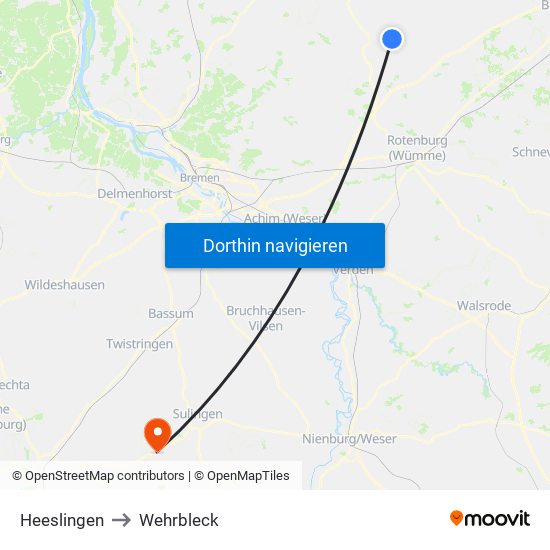 Heeslingen to Wehrbleck map