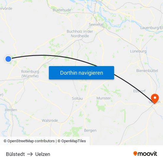 Bülstedt to Uelzen map