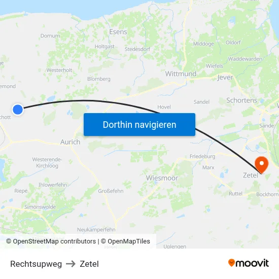 Rechtsupweg to Zetel map