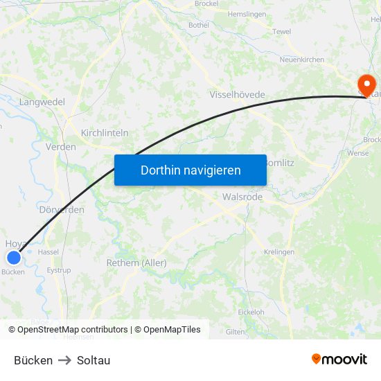 Bücken to Soltau map