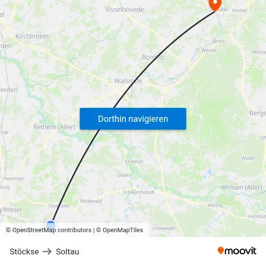 Stöckse to Soltau map