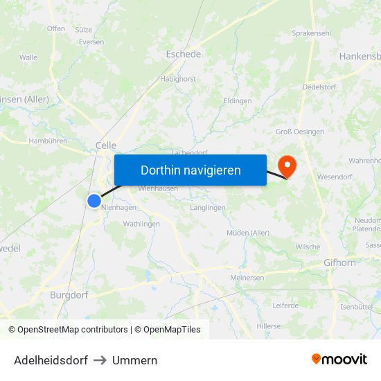Adelheidsdorf to Ummern map