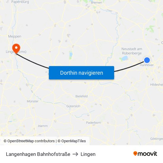 Langenhagen Bahnhofstraße to Lingen map