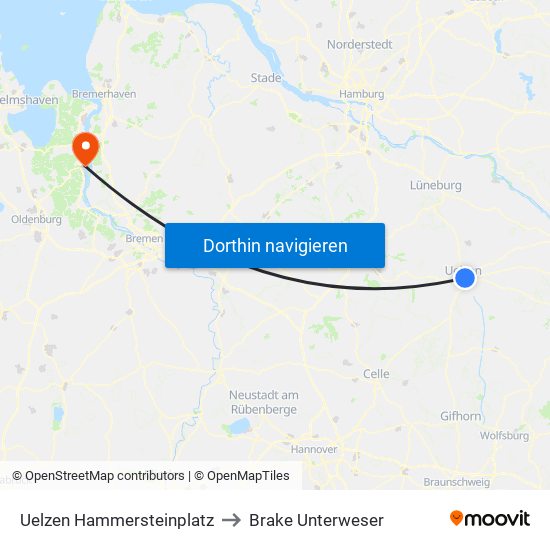 Uelzen Hammersteinplatz to Brake Unterweser map