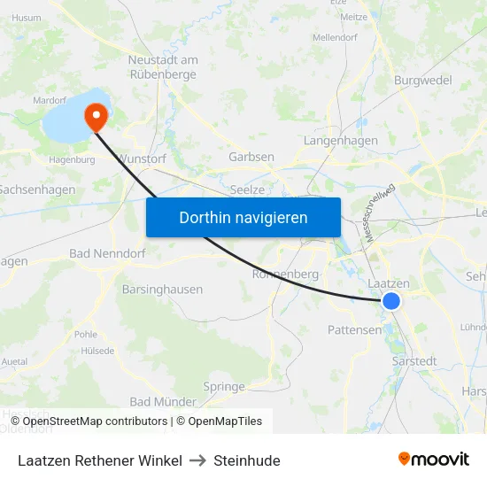 Laatzen Rethener Winkel to Steinhude map