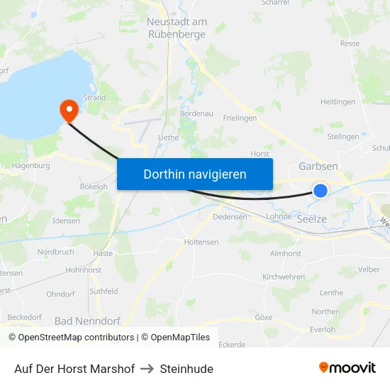 Auf Der Horst Marshof to Steinhude map