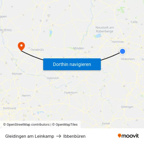 Gleidingen am Leinkamp to Ibbenbüren map