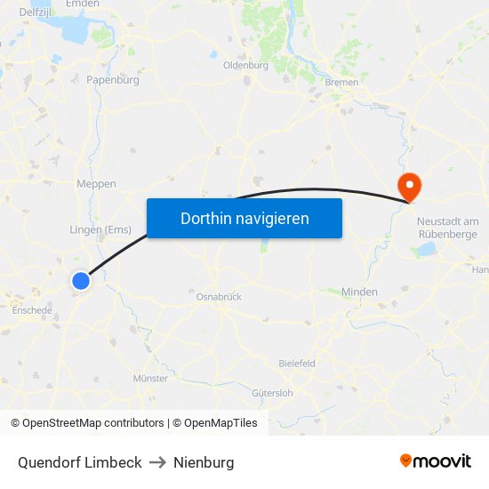 Quendorf Limbeck to Nienburg map
