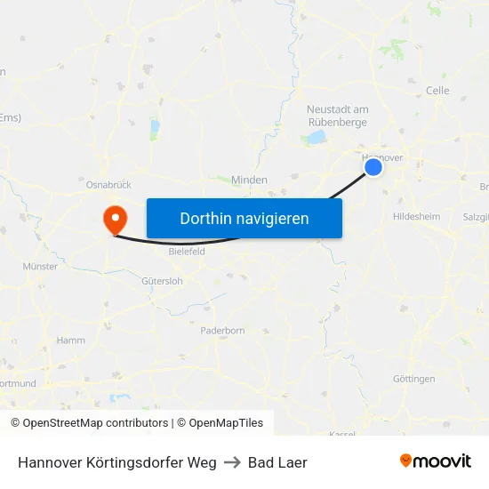 Hannover Körtingsdorfer Weg to Bad Laer map