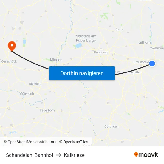 Schandelah, Bahnhof to Kalkriese map