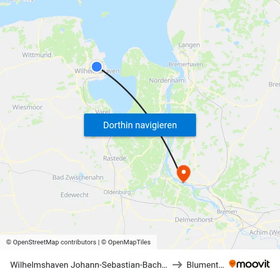 Wilhelmshaven Johann-Sebastian-Bach-Straße to Blumenthal map