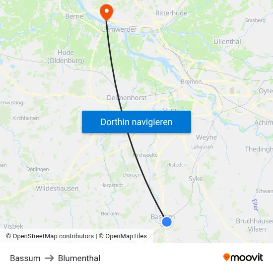 Bassum to Blumenthal map