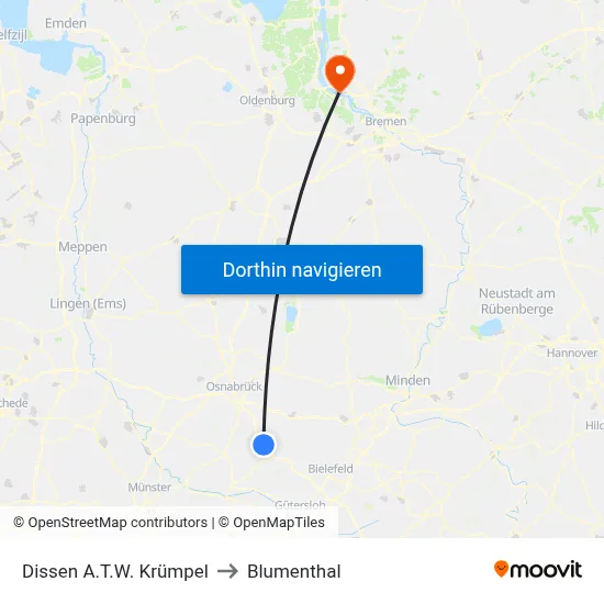 Dissen A.T.W. Krümpel to Blumenthal map