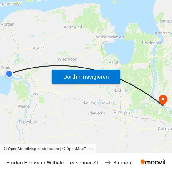Emden-Borssum Wilhelm-Leuschner-Straße to Blumenthal map