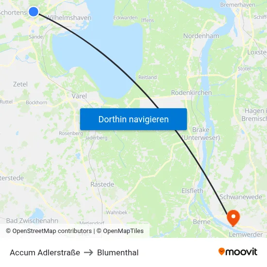 Accum Adlerstraße to Blumenthal map